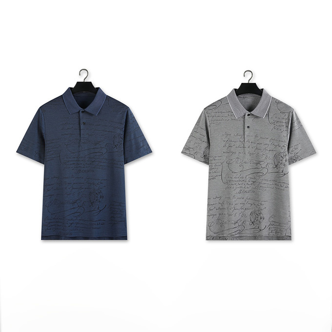brunello cucinelli script jacquard knit polo shirt